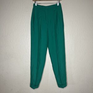 Vintage Le Painty Paris France Designer Green Straight Leg Pants
